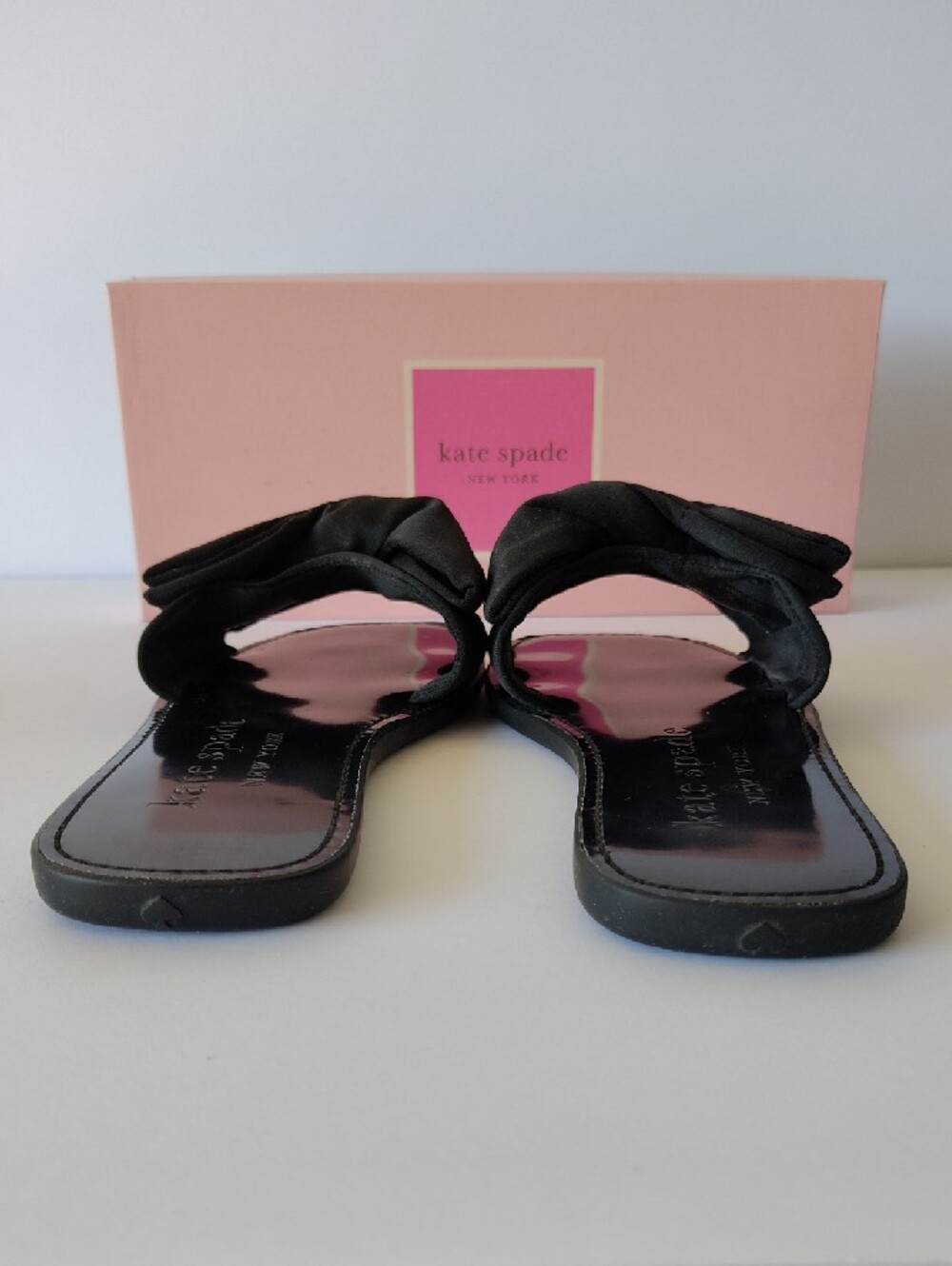 kate spade Black Bow Slip-On Slides Vacation Resort Wear - Picture 3 of 6